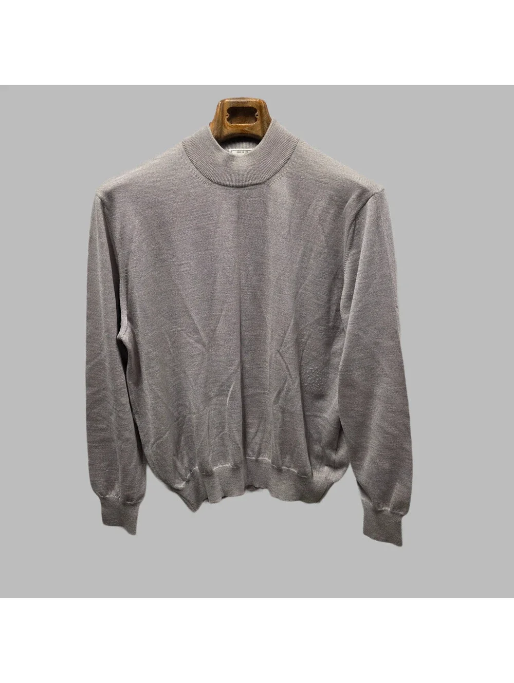Carroll & Co Beverly Hills 100% Lana Wool High Neck Sweater 24x28 ITALY Gray XL